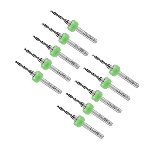 CoCud マイクロPCBドリルビット 3.175 mmシャンク 1.8 mmカッティングエッジ 炭化タングステンプリント 基板ドリルビット アプリケーション CNC ボール盤彫刻機用 10個入り