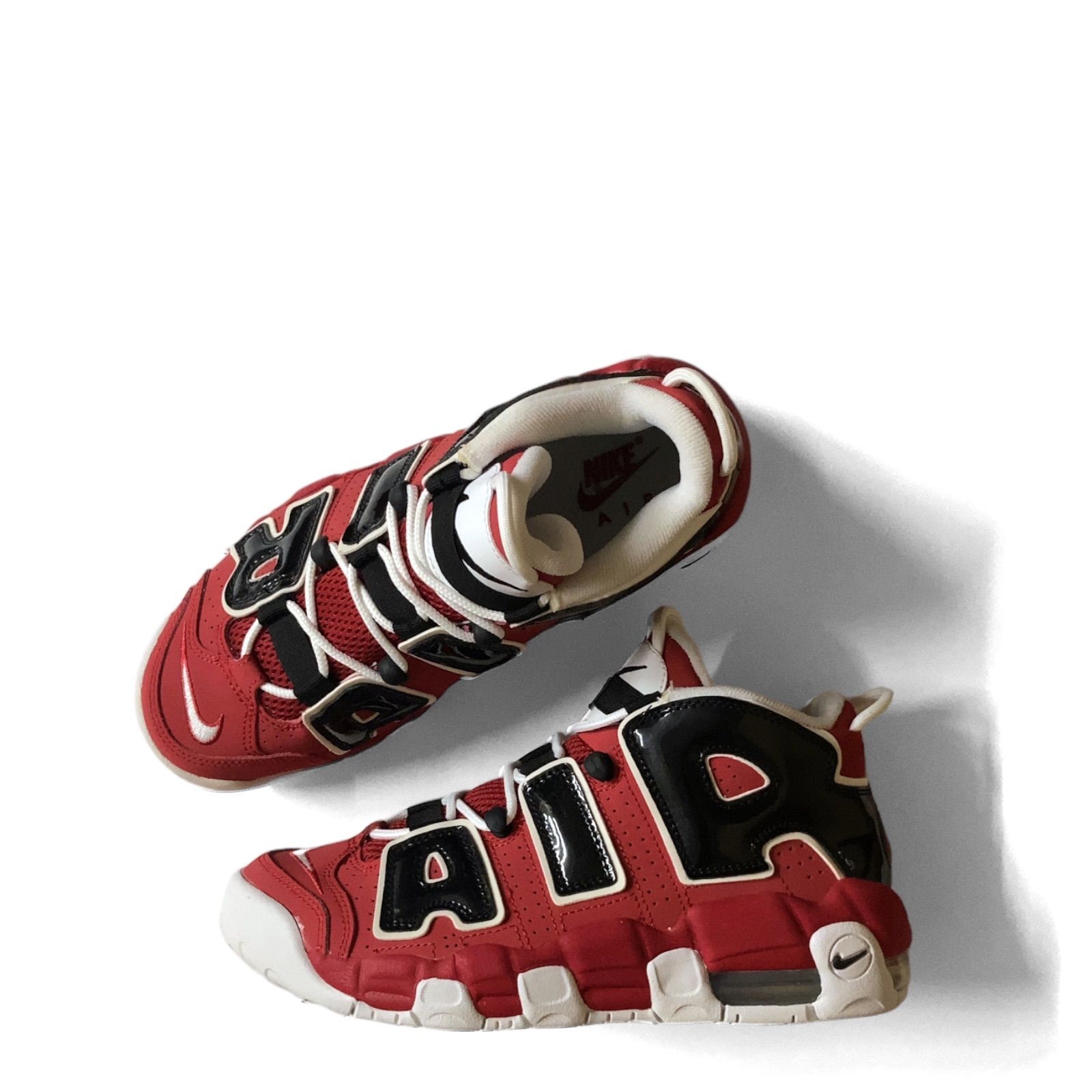 中古品】NIKE AIR MORE UPTEMPO GS VARSITY RED/WHITE/BLACK 415082