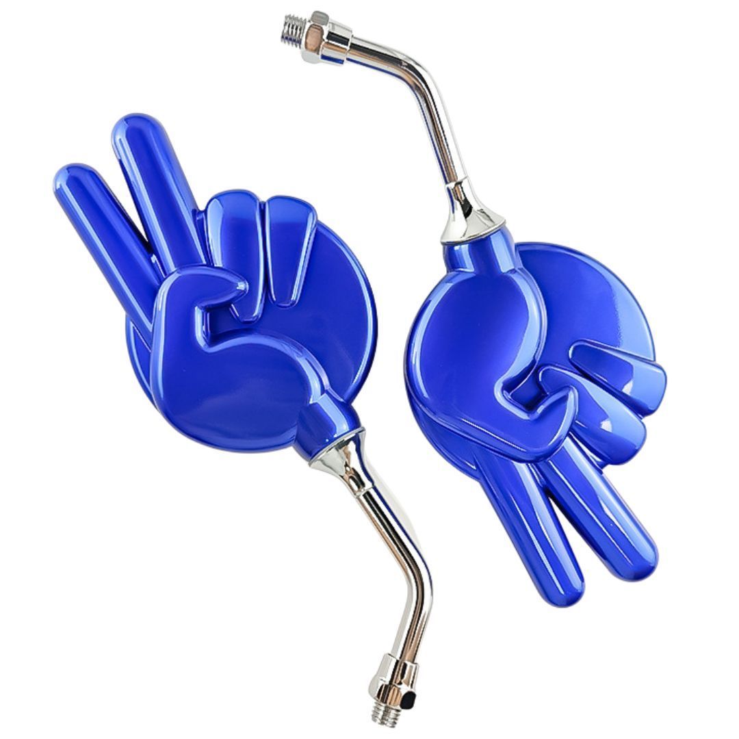 ブラック 左右セット じゃんけんミラー 8mm 正ネジ チョキ バイク 原付