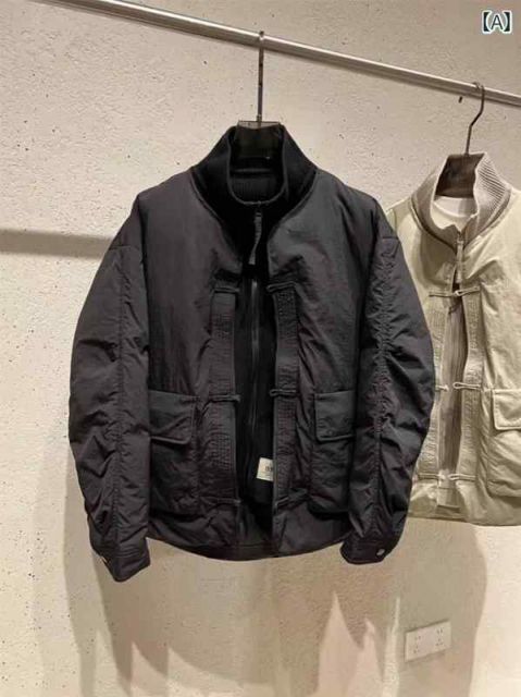 3XL2 秋冬 コーデ メンズ 服 シンプル ファッション オシャレ 大人 かっこいい 大きいサイズ ストリート 紳士服 フェイク ツーピース ニット 襟 90 ホワイトダックダウン ジャケット 冬 プレート ボタン 暖かい