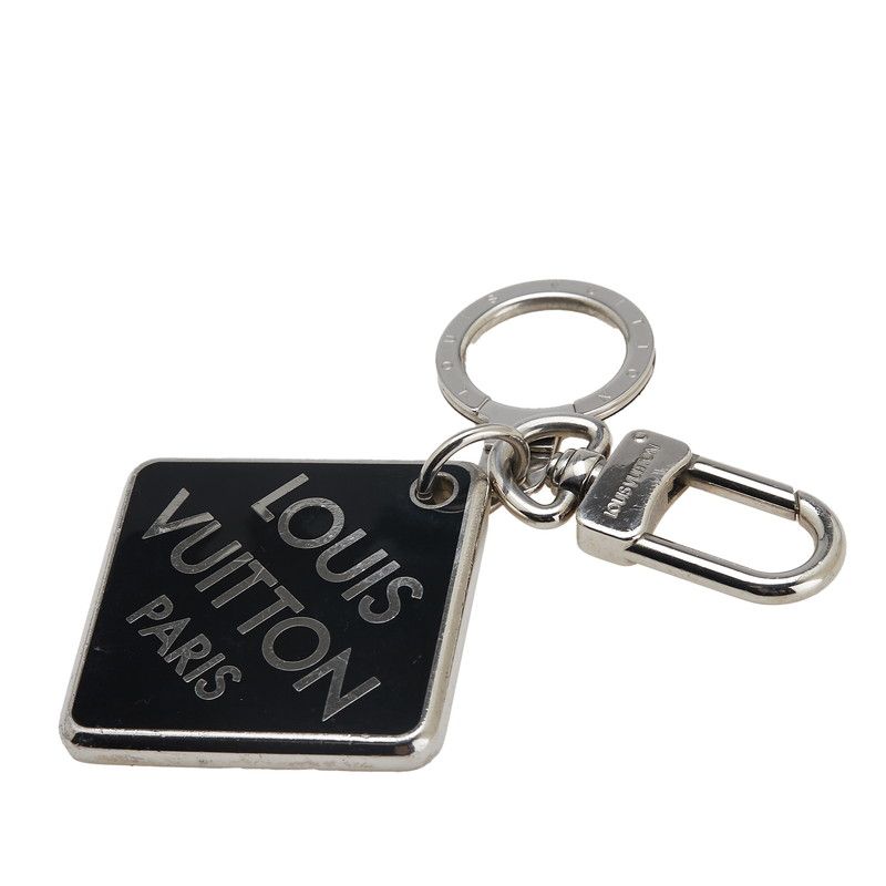 ルイ ヴィトン ポルト クレ ダミエ クラーク キーリング キーホルダー M66268 シルバー ブラック メタル レディース LOUIS VUITTON 1-0232919