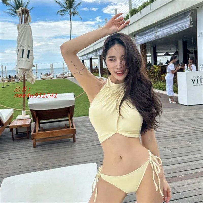 水着 レディース セパレート ビキニ 大人 紐 リゾート プール 海 30代 ビーチ 10代 ホルターネック シンプル 20代 nee4w951241