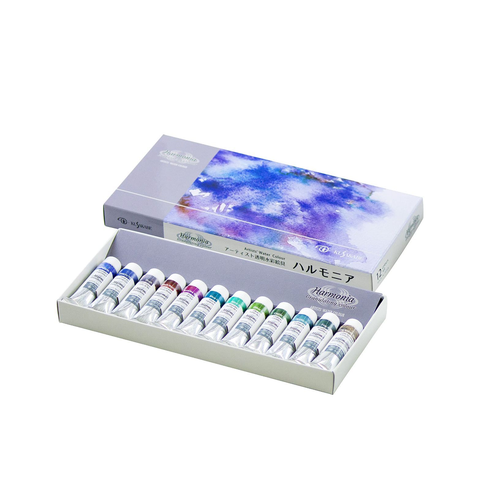 人気商品 10ml 4号 12色セット ハルモニア 透明水彩絵具 クサカベ KUSAKABE