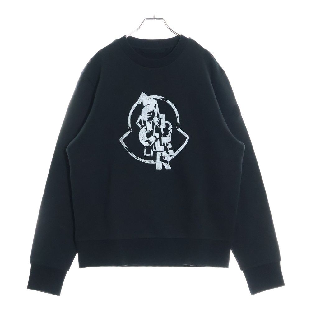 MONCLER ブラック スウェット トレーナー MONCLER (モンクレール) SWEATSHIRT フロントロゴプリント