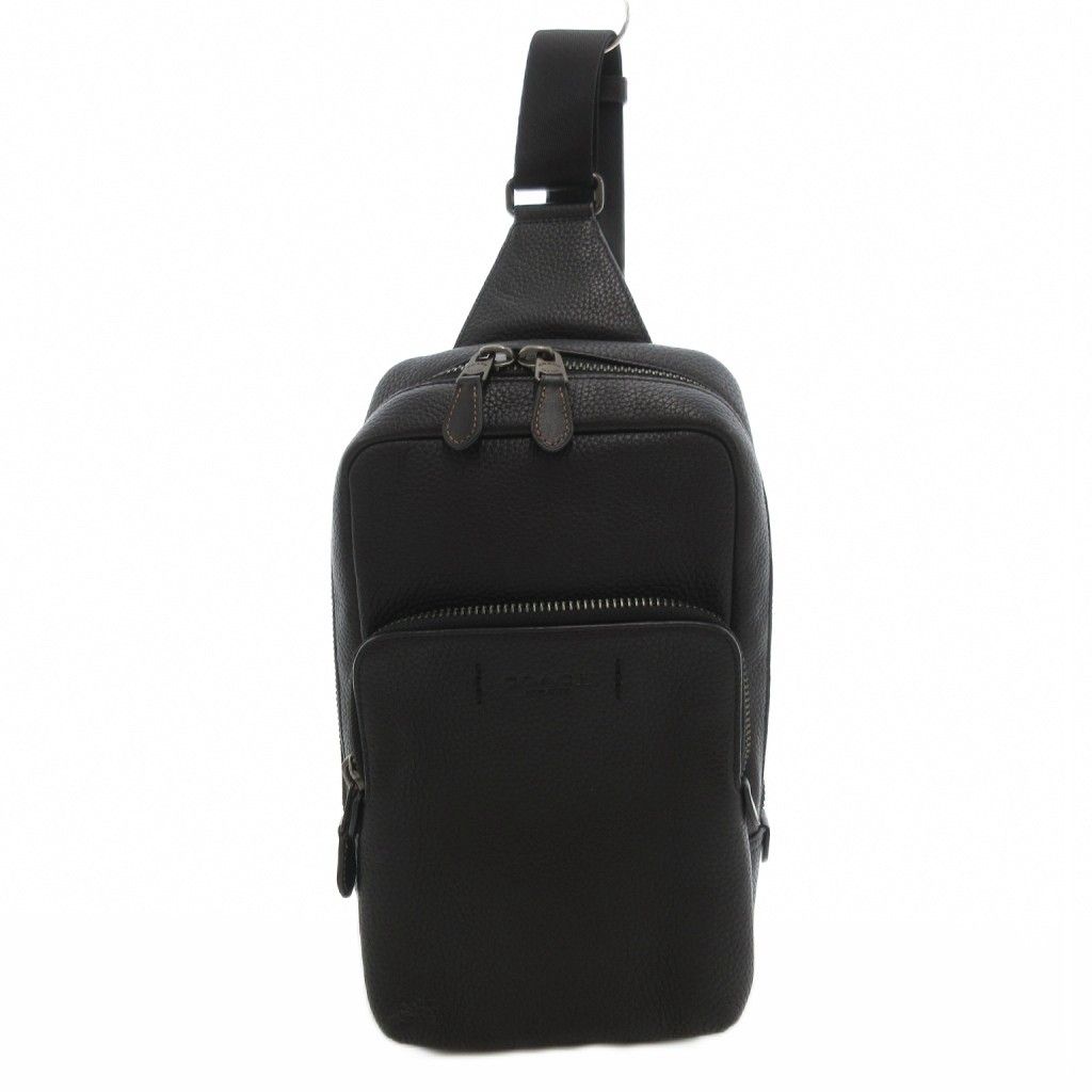 コーチ COACH ゴッサム パック ボディバッグ 肩掛け 斜め掛け 2WAY ぺブル レザー 黒 C5331 |UO