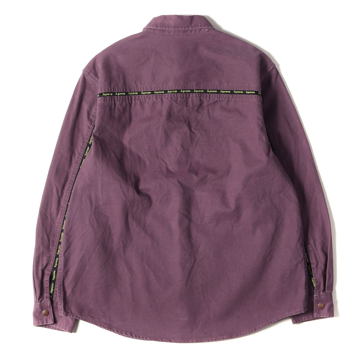 美品 Supreme シュプリーム シャツ ロゴテープ スナップボタン ワーク
