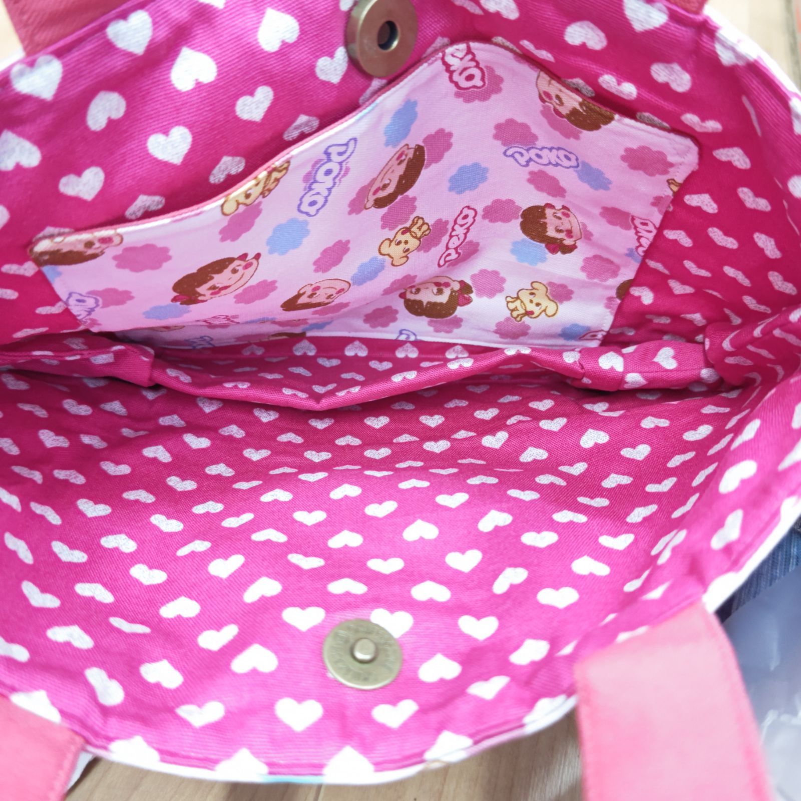 S93677 ペコちゃん トートバッグ セカンドバッグ ハンドメイド