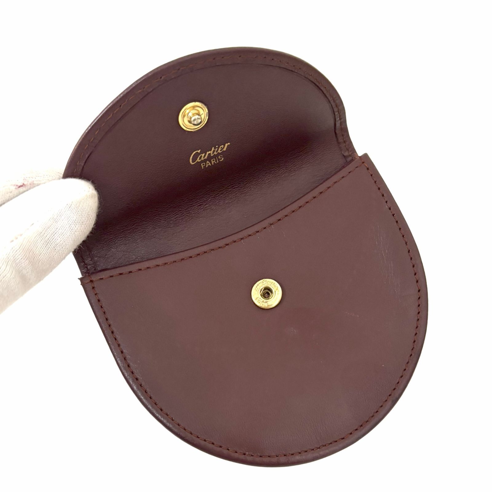極美品】Cartier マストライン コインケース 財布 コンパクト ボルドー