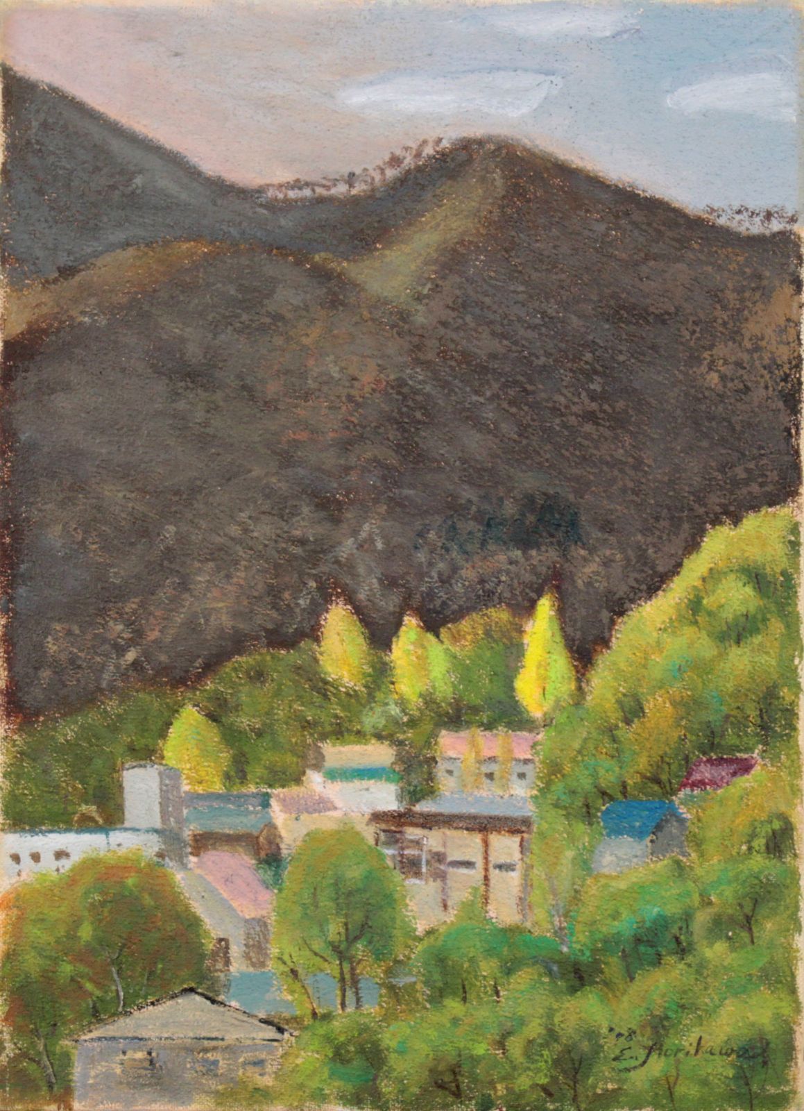 盛川栄司『早朝』油彩画【真作保証】 絵画 盛川栄司『早朝』油彩画【真作保証】 絵画の通販 by 北海道画廊