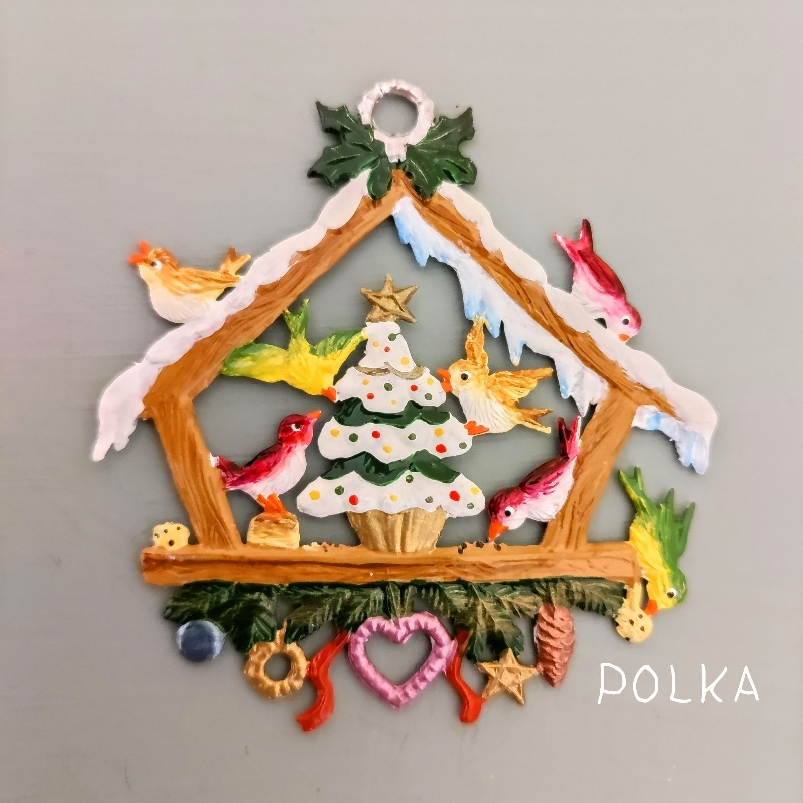 ドイツ オーナメント 錫飾り バードハウス 工芸品 クリスマス飾り