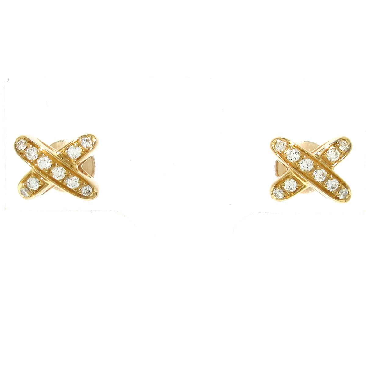 CHAUMET ショーメ ピアス ジュ ドゥ リアン K18PG×ダイヤモンド 10Pダイヤ