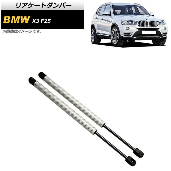 リアゲートダンパー BMW X3 F25 2011年～2017年 シルバー カーボンファイバー製 AP-4T863-SI 入数：1セット(2個)