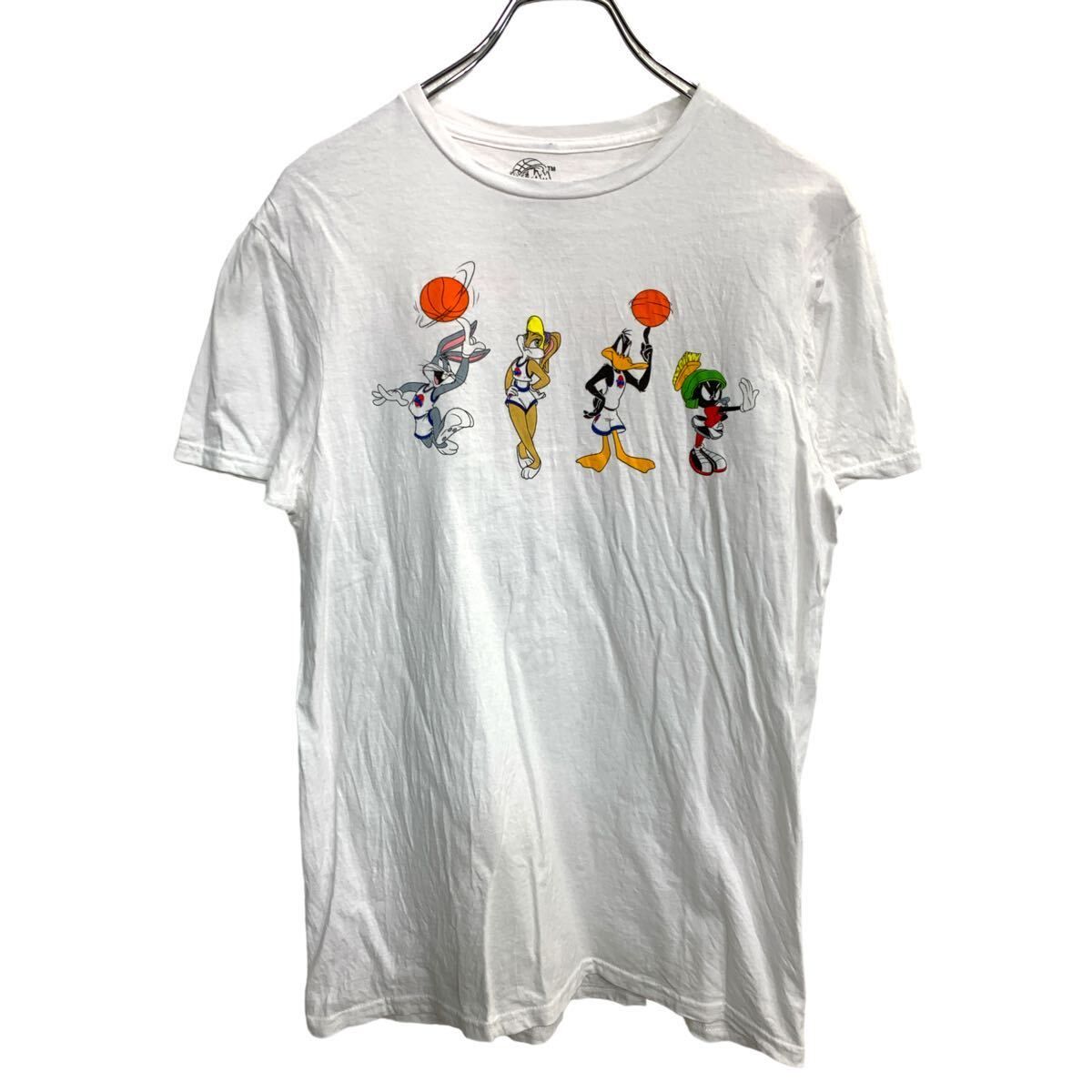 SPACE JAM 半袖 プリント Tシャツ Mサイズ スペースジャム キャラクターTシャツ ホワイト コットン 古着卸 アメリカ仕入 t2407-4558