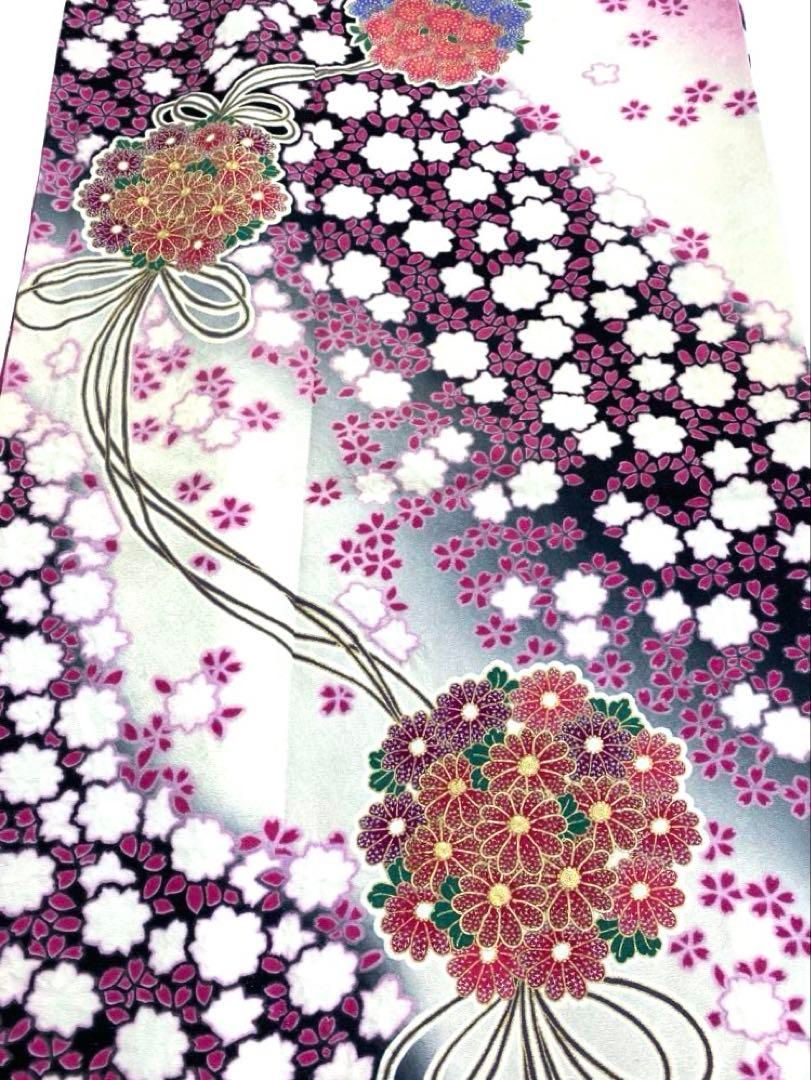 振袖 豪華 桜 金駒 金彩 銀通し 絞り身丈164cm MO2962 - メルカリ