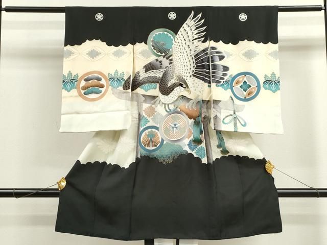 平和屋着物[]お宮参り 男の子 祝着 産着 初着 のしめ 刺繍 鷹