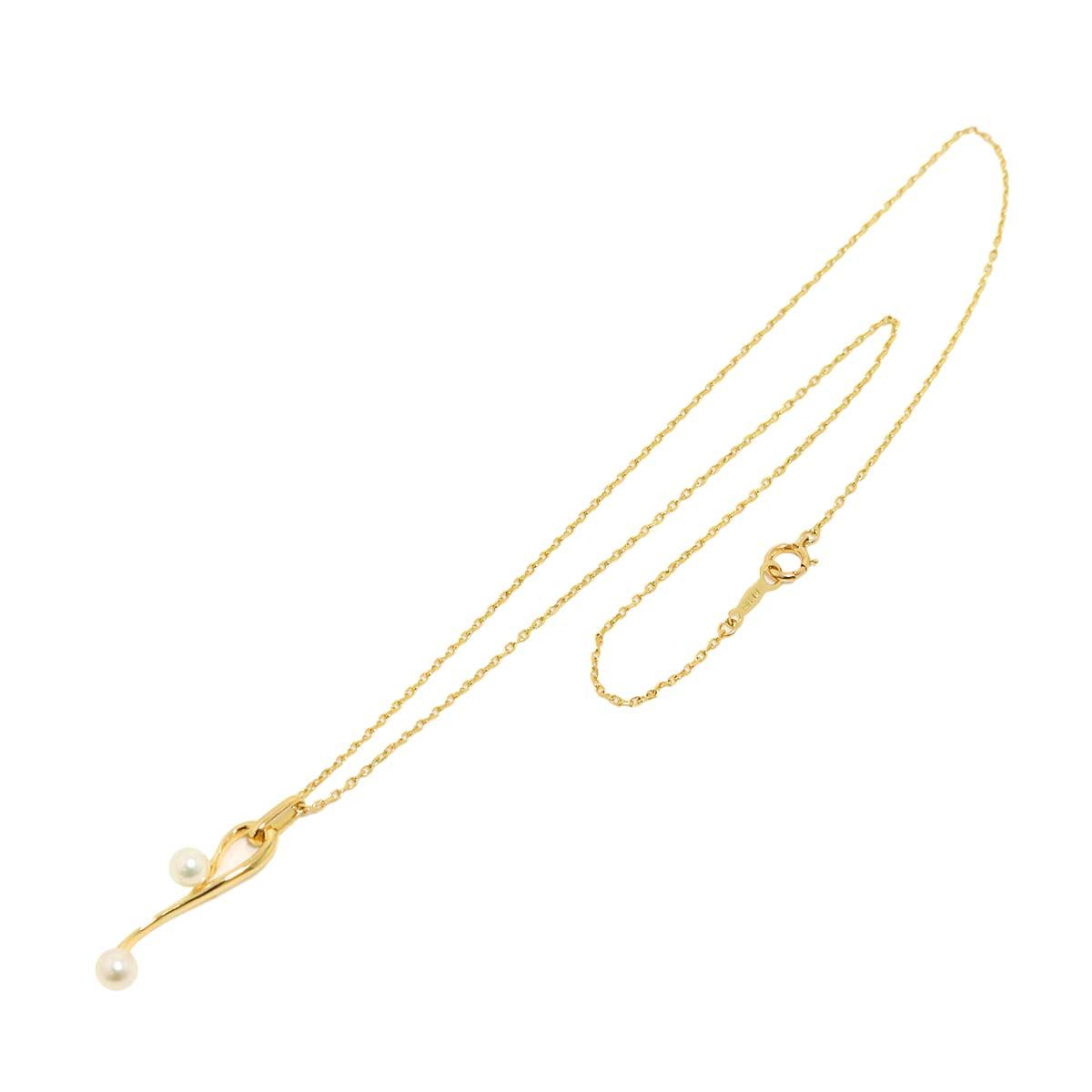 ミキモト MIKIMOTO アコヤ真珠 4.4-4.2mm ネックレス 38cm K14 YG 