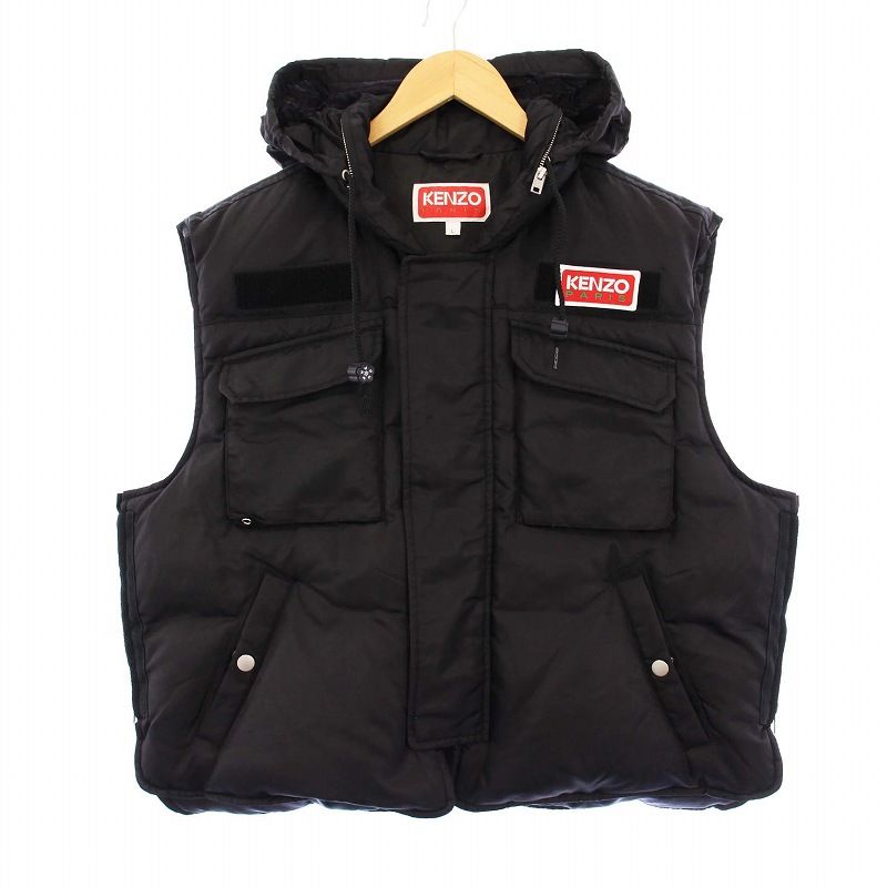 KENZO Padded Gilet ダウンベスト アウター フーディ L ブラック 