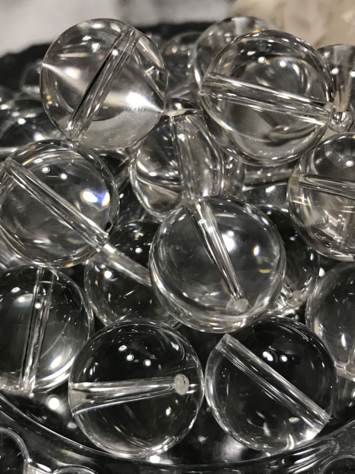 16 mm玉 クリスタルクォーツ 水晶 1 mm穴パーツ