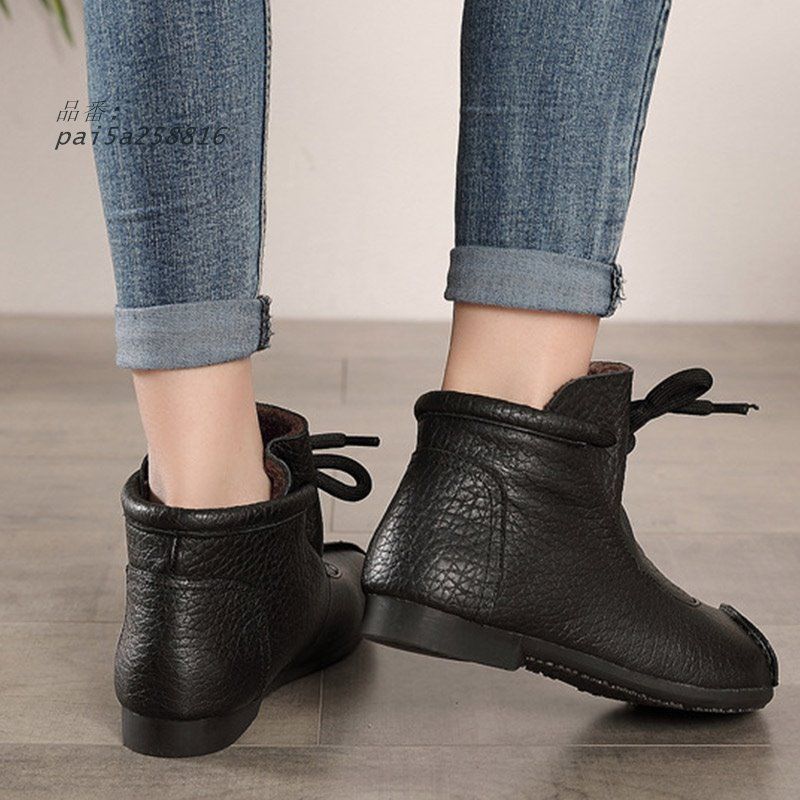 ボア付きレースアップブーツ