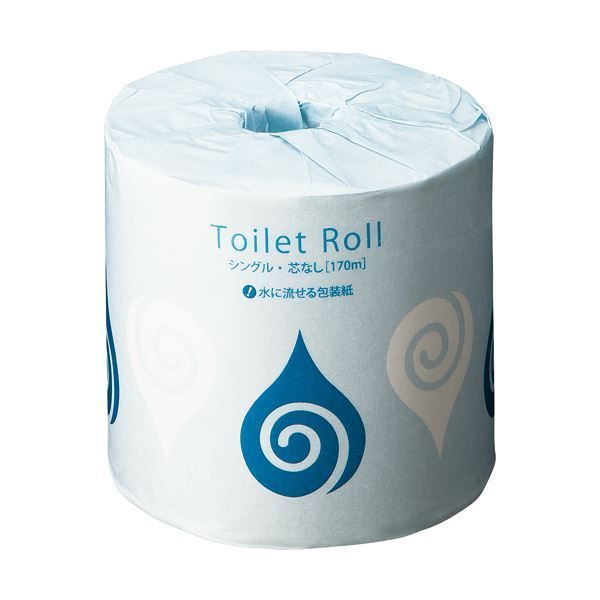 TANOSEE トイレットペーパー個包装 シングル 芯なし 170 m 1ケース 48ロール