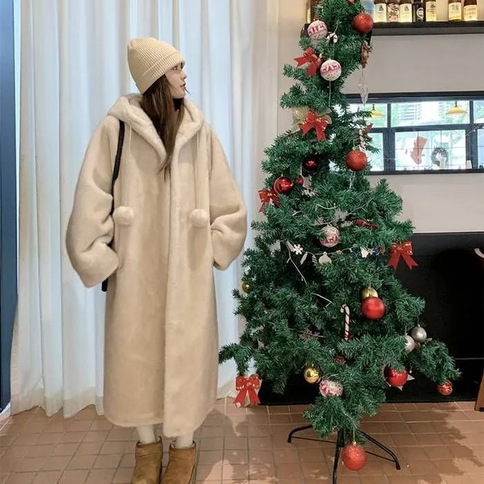 ファーコート レディース ボアコート ファー コート ロングコート フード付き アウター ロング丈 秋冬 冬物 冬服 カジュアル ふわふわ もこもこ 温かい 大人 体型カバー 防寒 防風 x8Ol183