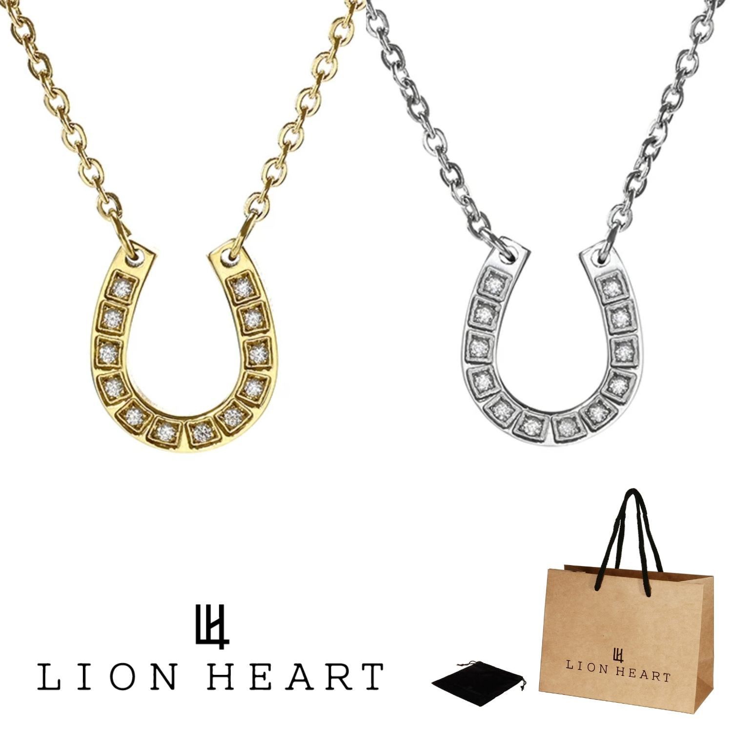 LION HEART ライオンハート ２点セット ペア ペンダント ネックレス 04N159 04N159S 04N159SG 馬蹄 蹄鉄 サージカル ステンレス ゴールド シルバー ギフト プレゼント お揃い 誕生日 クリスマス お祝い