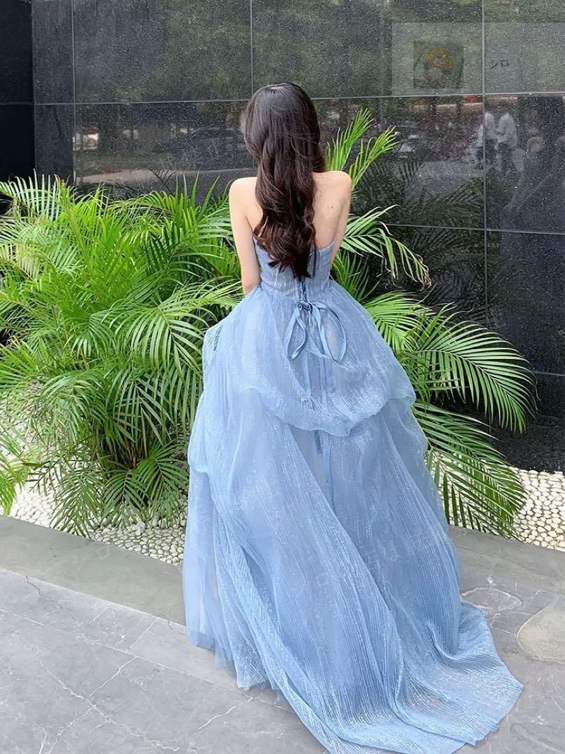 ✨花咲くチュールカラードレス✨フォトウェディング　結婚式　前撮り　お色直し 花嫁二次会、1,5次会、フォトウェディング お色直し向けカラー