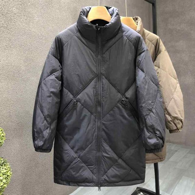 秋冬 コーデ メンズ 服 シンプル ファッション オシャレ 大人 かっこいい 大きいサイズ ストリート 紳士服 ハイエンド ロング ダウン ジャケット アウター カジュアル ミドル丈 トップス