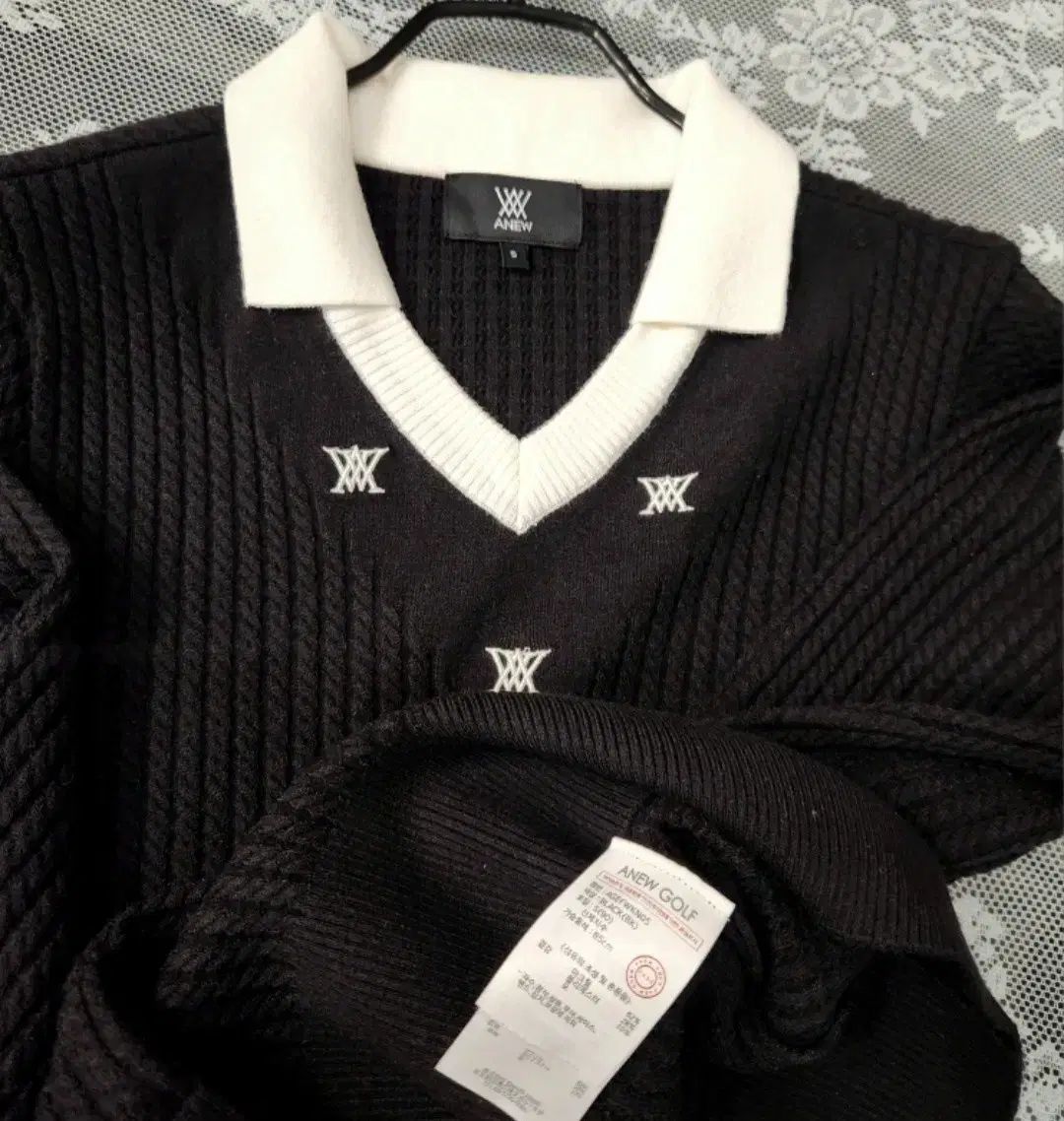 ANEW GOLF アニューゴルフ ベスト ニット メンズ セーター M 黒 ANEW