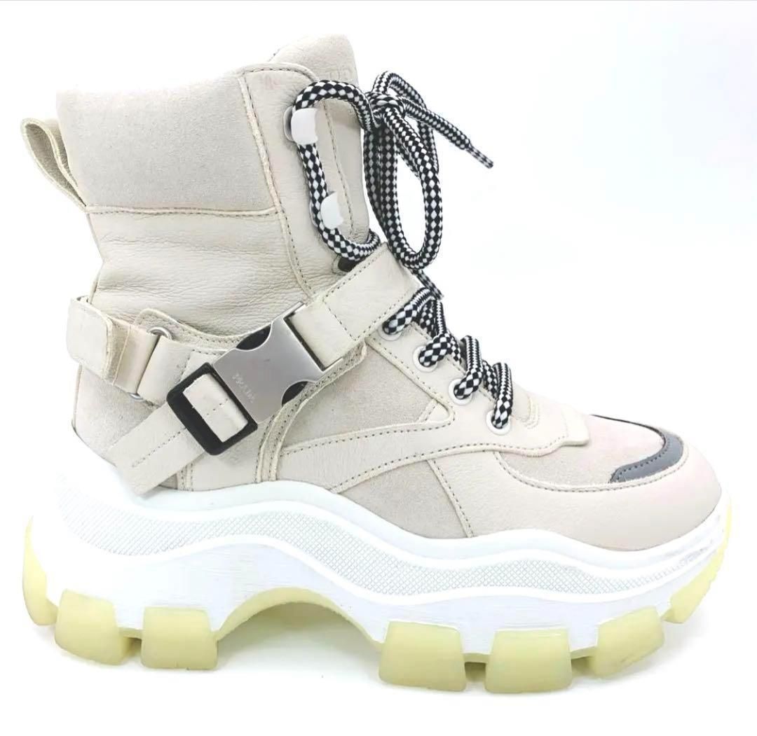 PRADA プラダ ホワイト ハイカット スニーカー シューズ 36 23cm