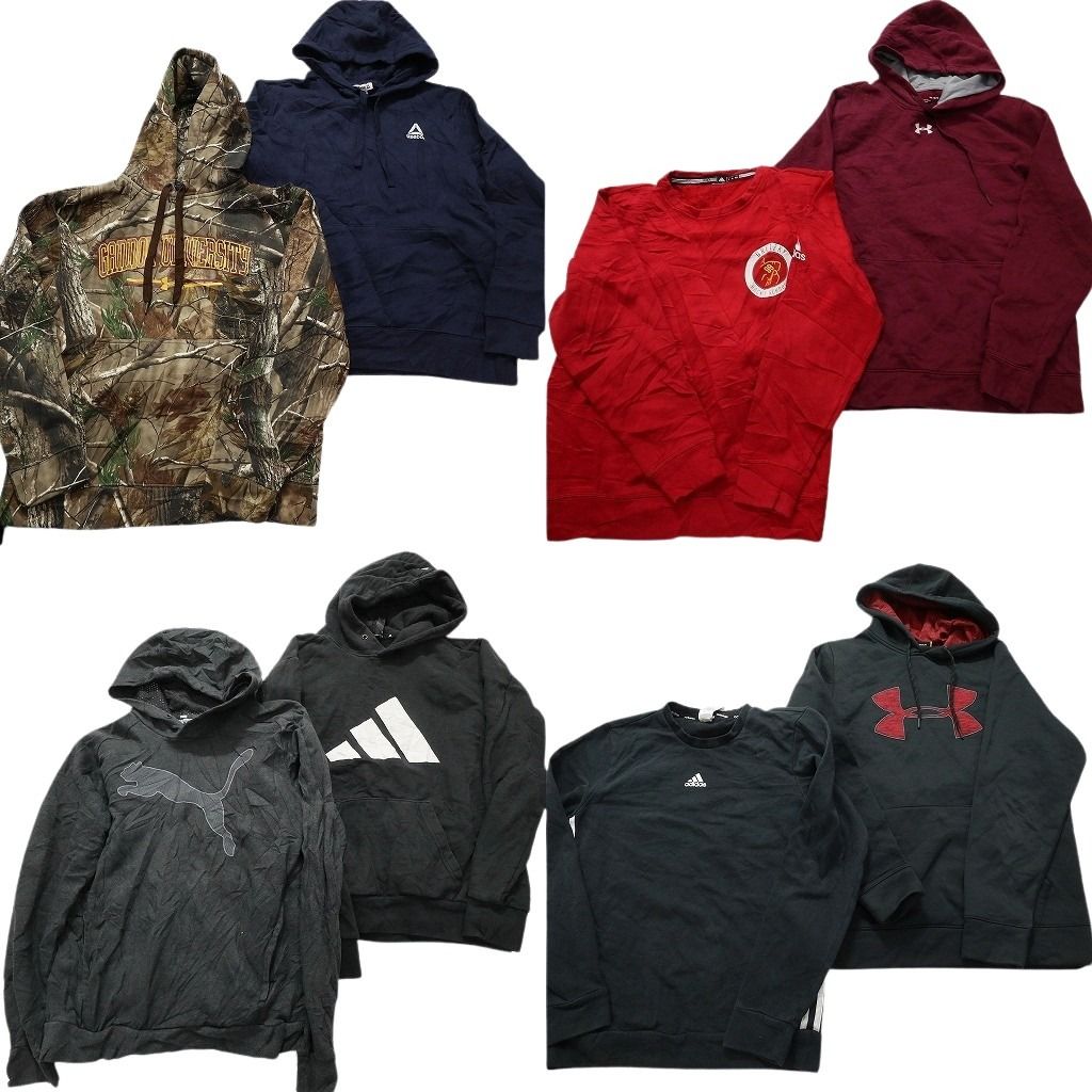 古着卸 まとめ売り スポーツブランドMIX スウェット 8枚セット (メンズ Ｓ /Ｍ ) アディダス リーボック  中古 古着 MY2699