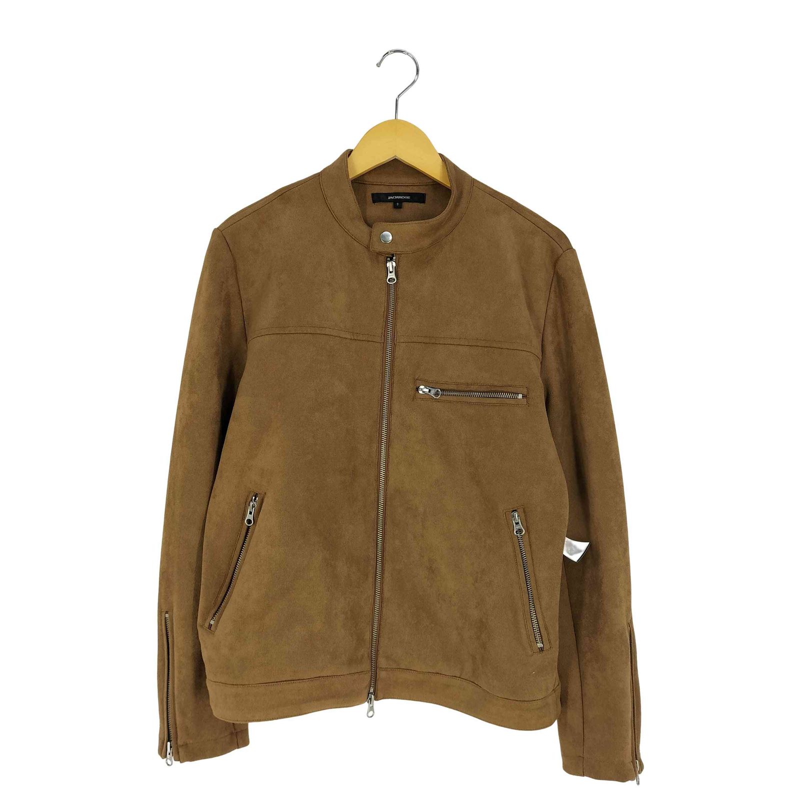 ジャックローズ JACKROSE フェイクスウェード ダブルジップ シングルライダースジャケット メンズ JPN：3 