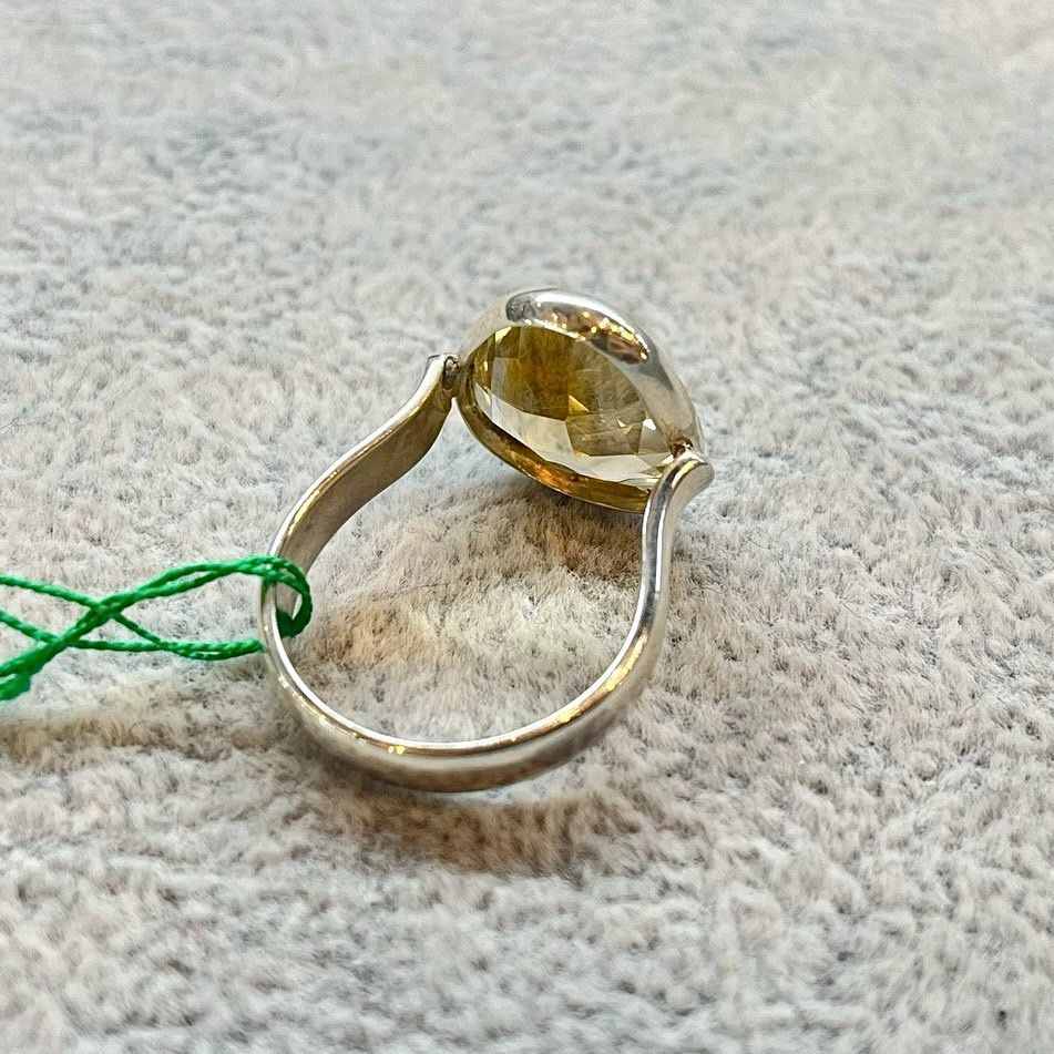 イエローシトリン　 ハンドメイド　 シルバーリング シルバーリング シトリン イエロー 天然石 ハンドメイド 16号 手