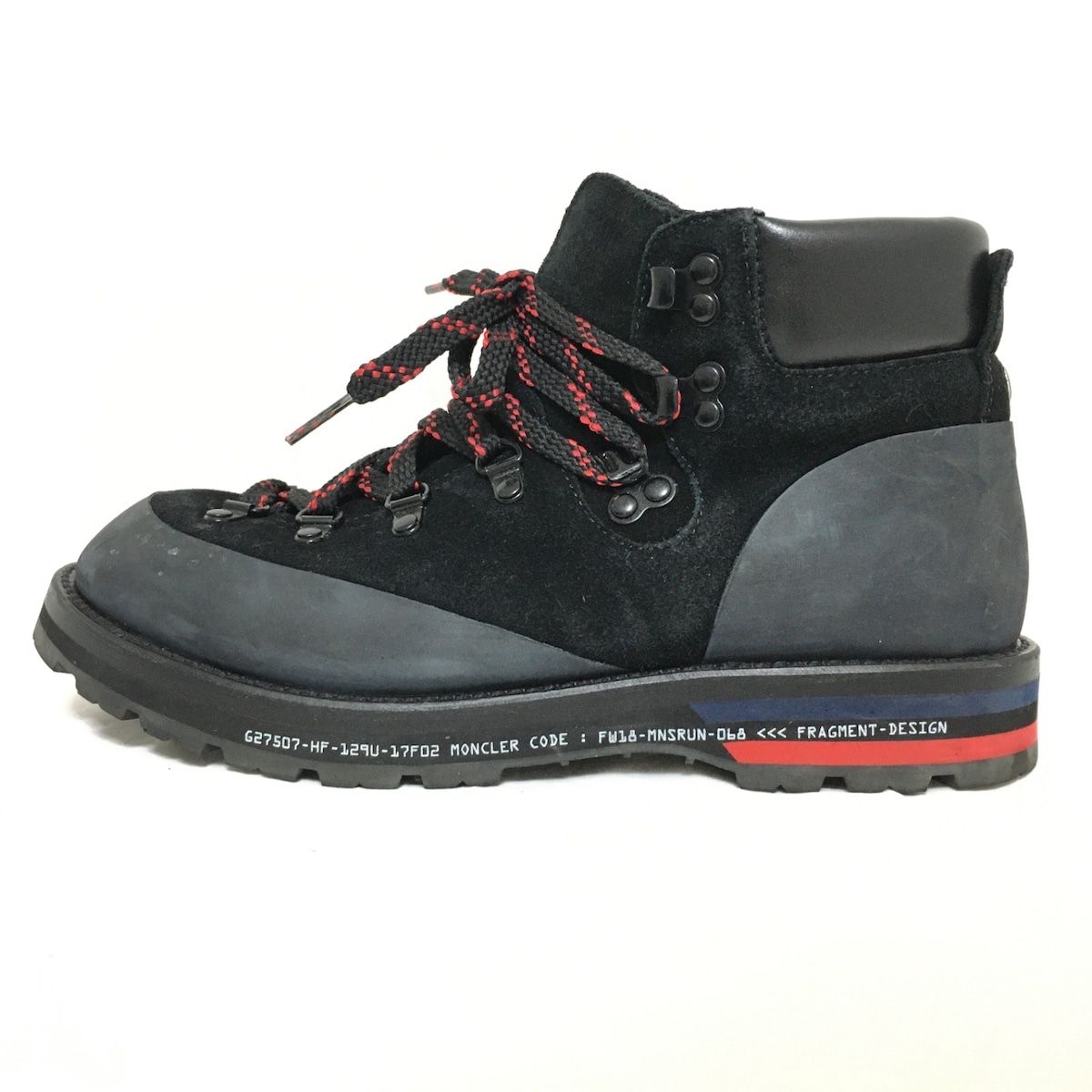 MONCLER(モンクレール) ブーツ 41 - 黒 ×FRAGMENT（フラグメント）/トレッキングブーツ 化学繊維