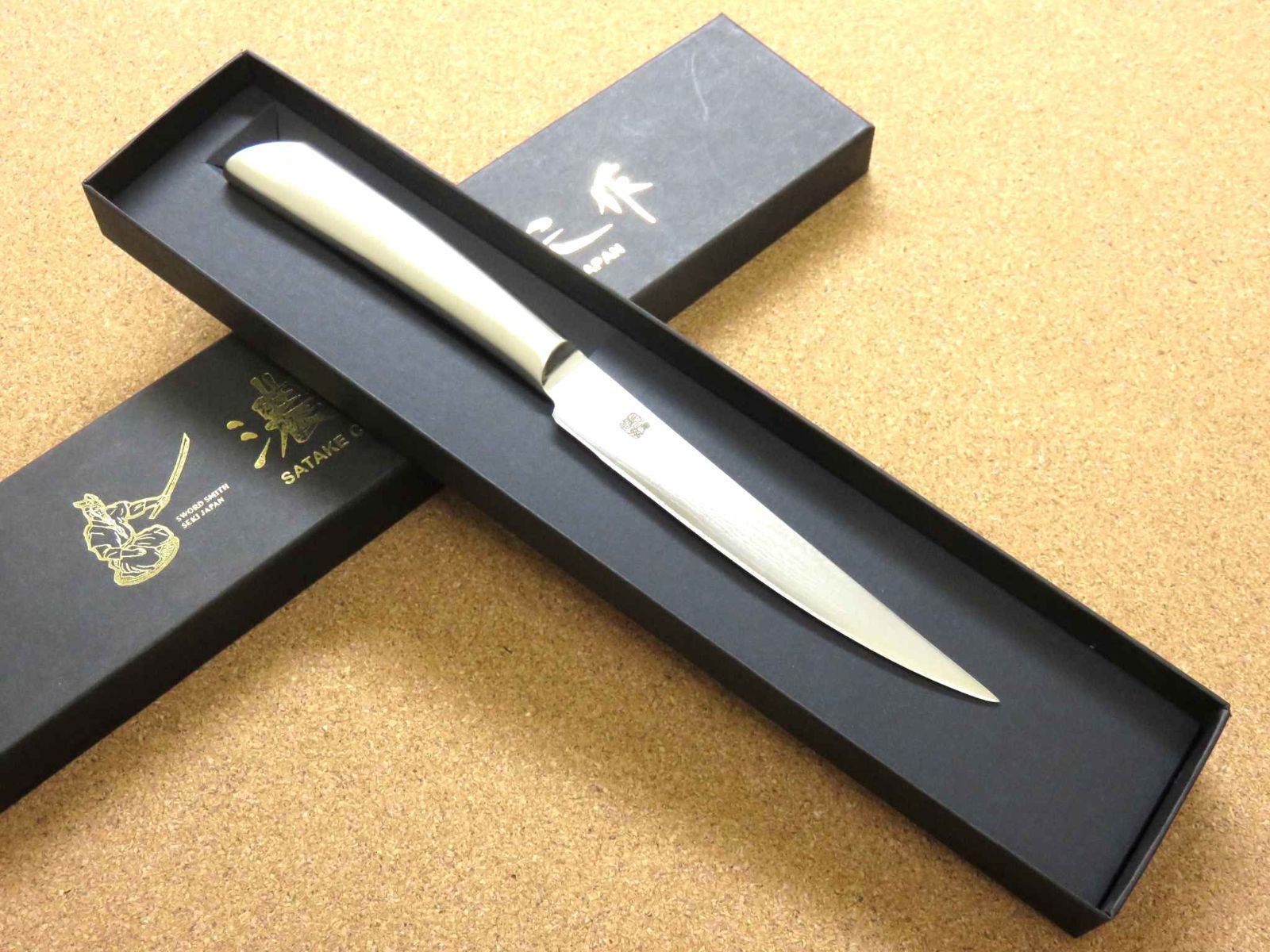 ステーキナイフ 12cm (120mm) 濃州正宗作 関の刃物 ダマスカス鋼 69層