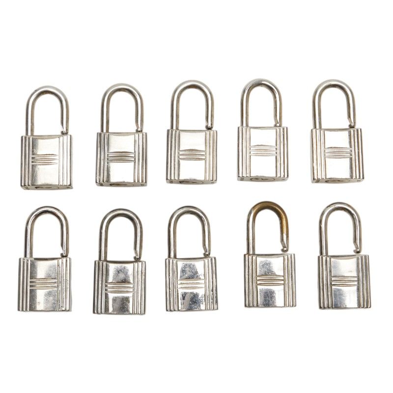 エルメス カデナ 南京錠 10個セット シルバー メタル レディース  