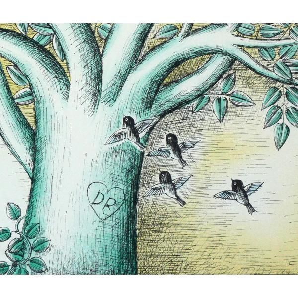 レイモン ペイネ(Raymond Peynet)「みんなが見てるよ」リトグラフ