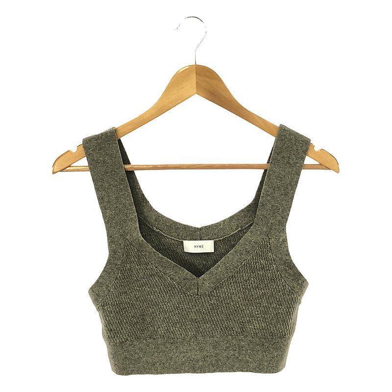 HYKE C/C KNIT THERMAL BUSTIER TOP