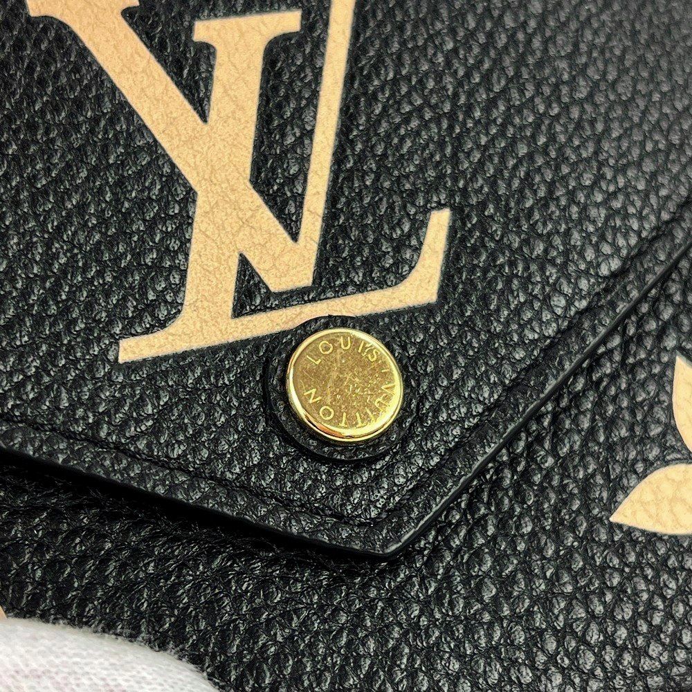 ルイヴィトン三つ折り財布ポルトフォイユヴィクトリーヌM80968ノワール