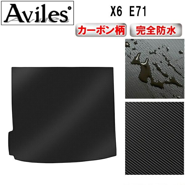 【防水マット】BMW　X6　E71　ラゲッジマット　フロアマット　トランクマット【カーボン柄】