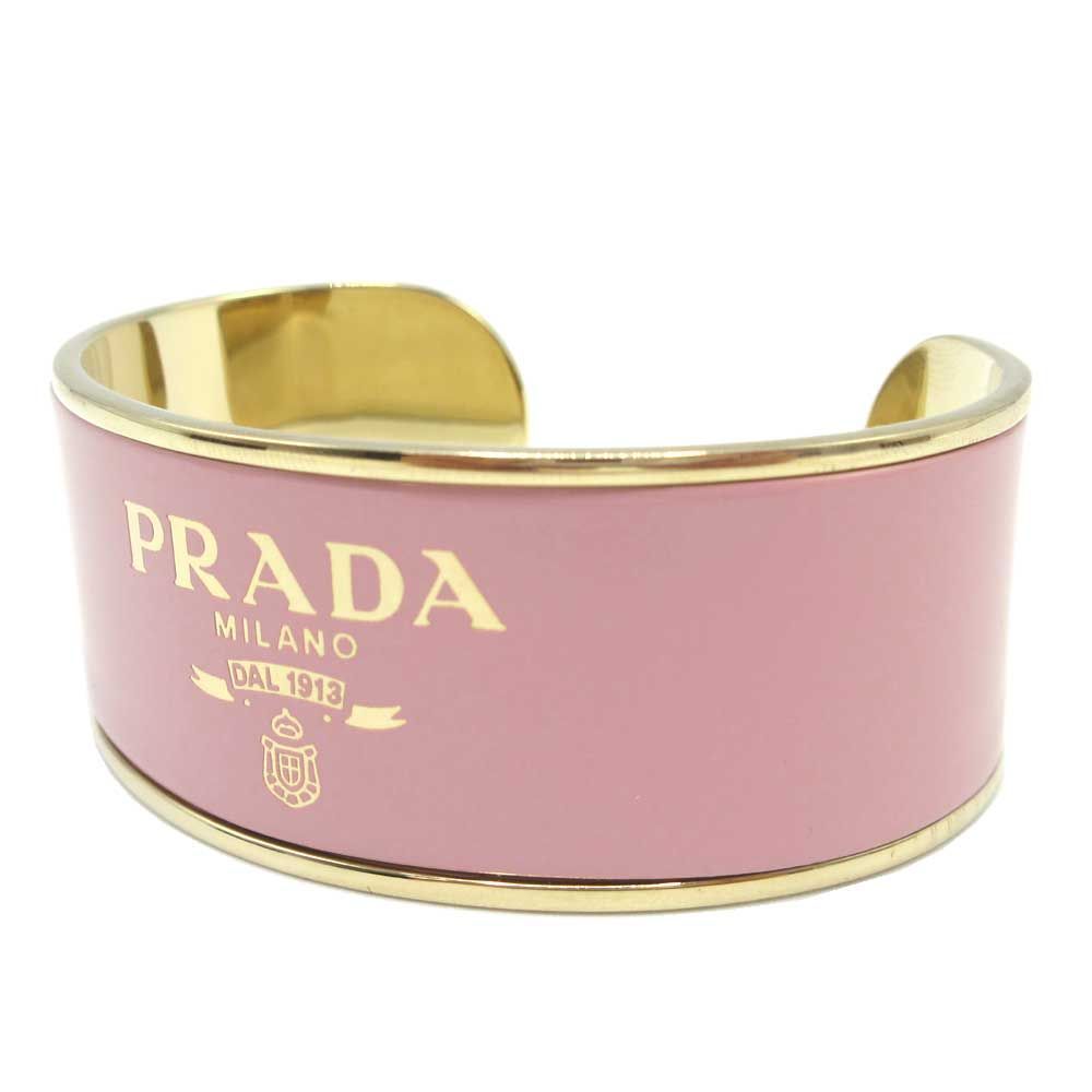 【セール】プラダ☆ロゴ入 エナメルメタルバングル☆1B442 2BA6 プラダ バングル PRADA メタル Sサイズ 1IB442 2BA6 F0VNU