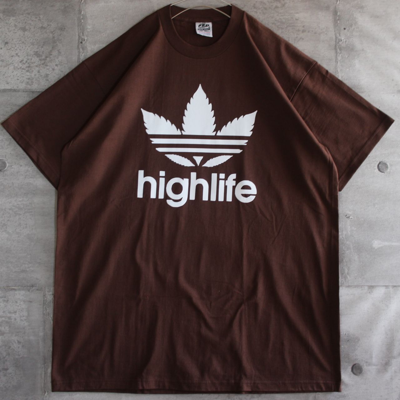 【LA直輸入】PRO5 "highlife" DARK BROWN 6.7oz HEAVYWEIGHT TEE S～3XL-TALL プロ5　プロクラブより厚地