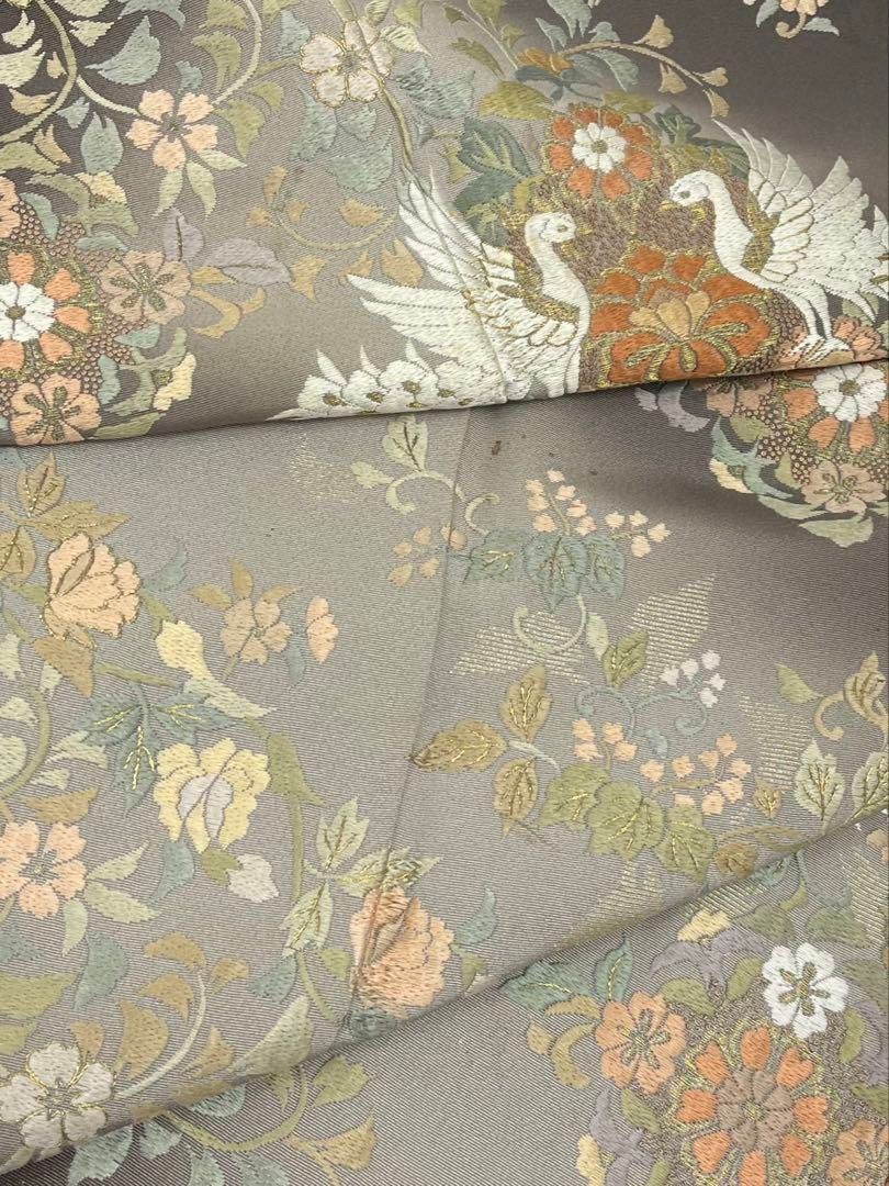 蘇州刺繍 高品質 相良刺繍 付け下げ 鳳凰 唐花 金糸 正絹 トールサイズ