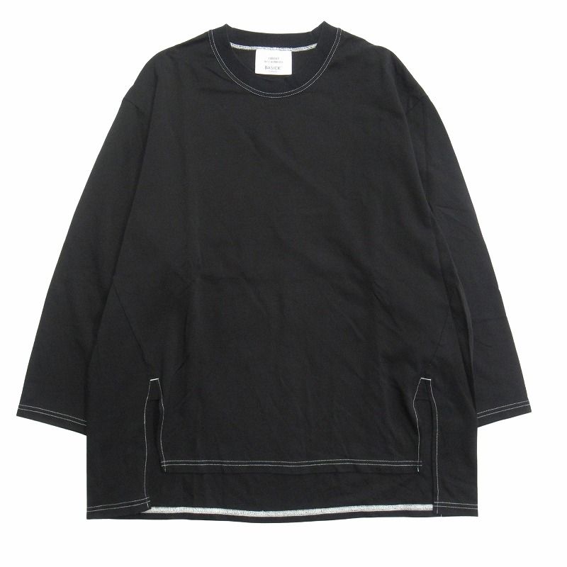 【中古】良品 ベイシックス オーバーサイズ 九分袖 Tシャツ カットソー オーガニックコットン ロングスリーブ 良品 ベイシックス BASICKS オーバーサイズ 九分袖 Tシャツ カットソー