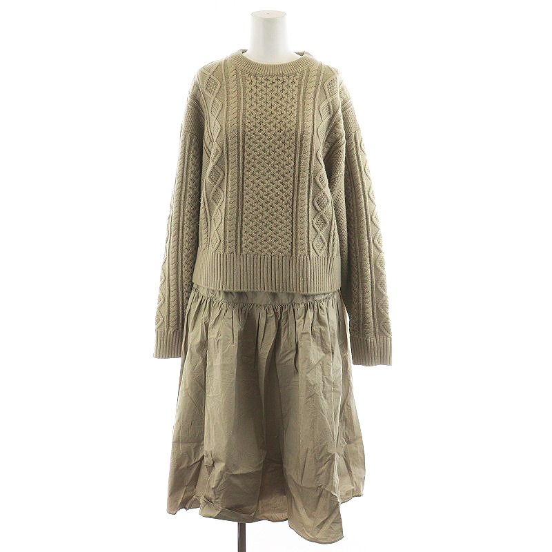 ミラオーウェン Mila Owen 23AW セットアップ 上下 ケーブルニット