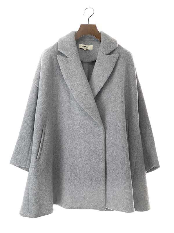 ENFOLD エンフォルド 14AW ショートビーバーAラインコート グレー 36
