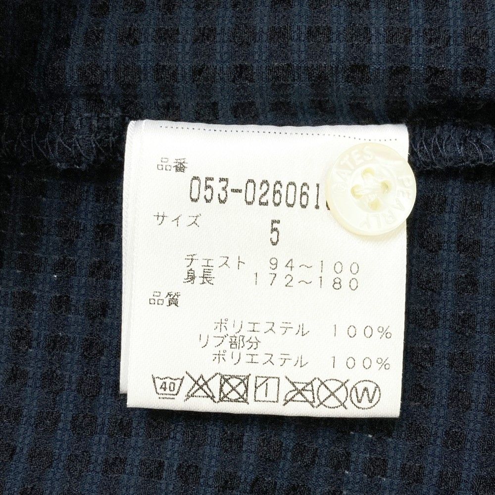 サイズ：5 PEARLY GATES パーリーゲイツ  半袖ポロシャツ シアサッカー プリント  ネイビー系 [240101405744] ゴルフウェア メンズ ストスト Pe格子サッカー半袖ポロシャツ | PEARLY GATES（パーリーゲイツ