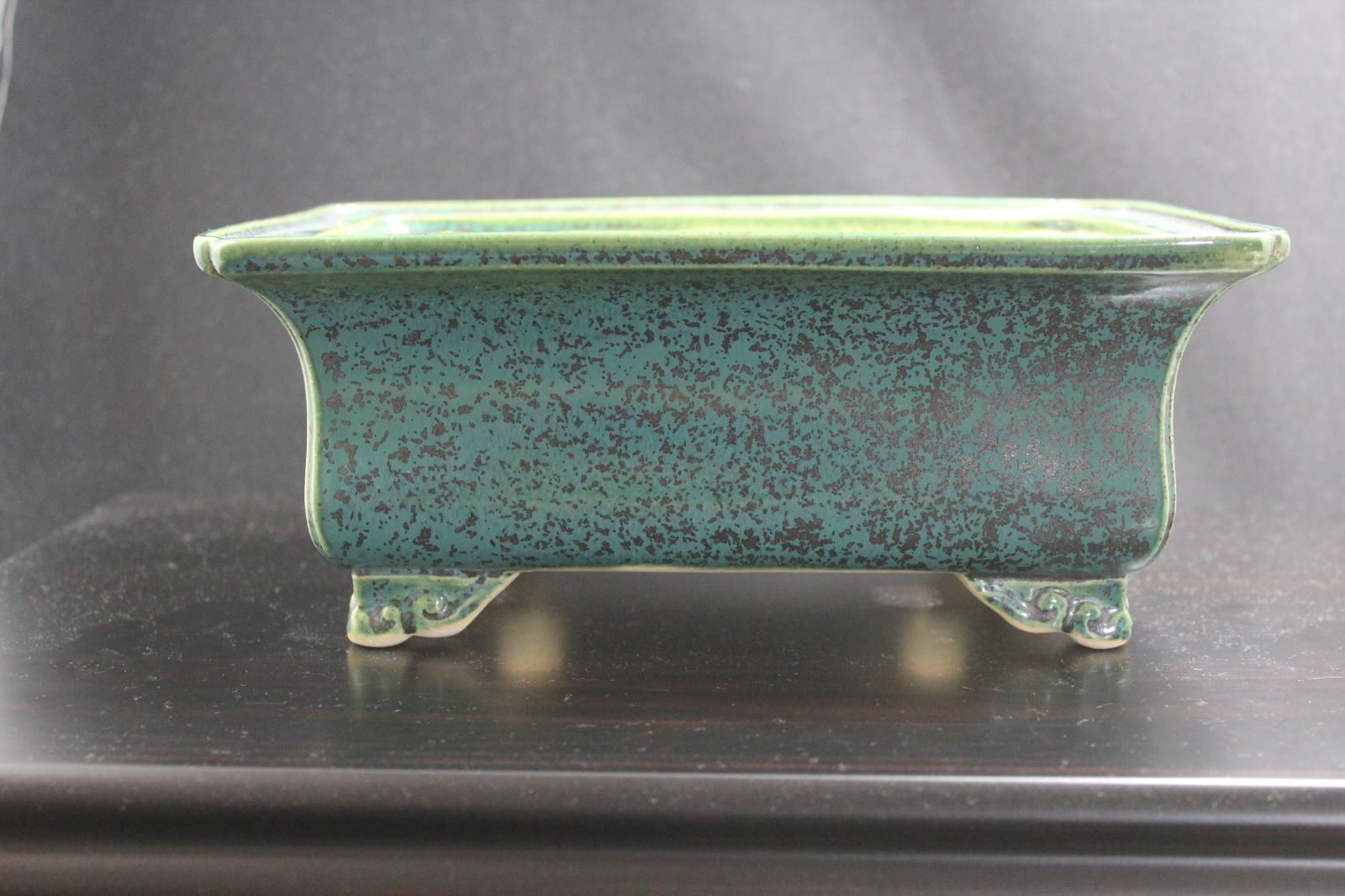 盆栽鉢 常滑焼 鴻陽 長方形 25.3cm 緑 織部 T055 - メルカリ