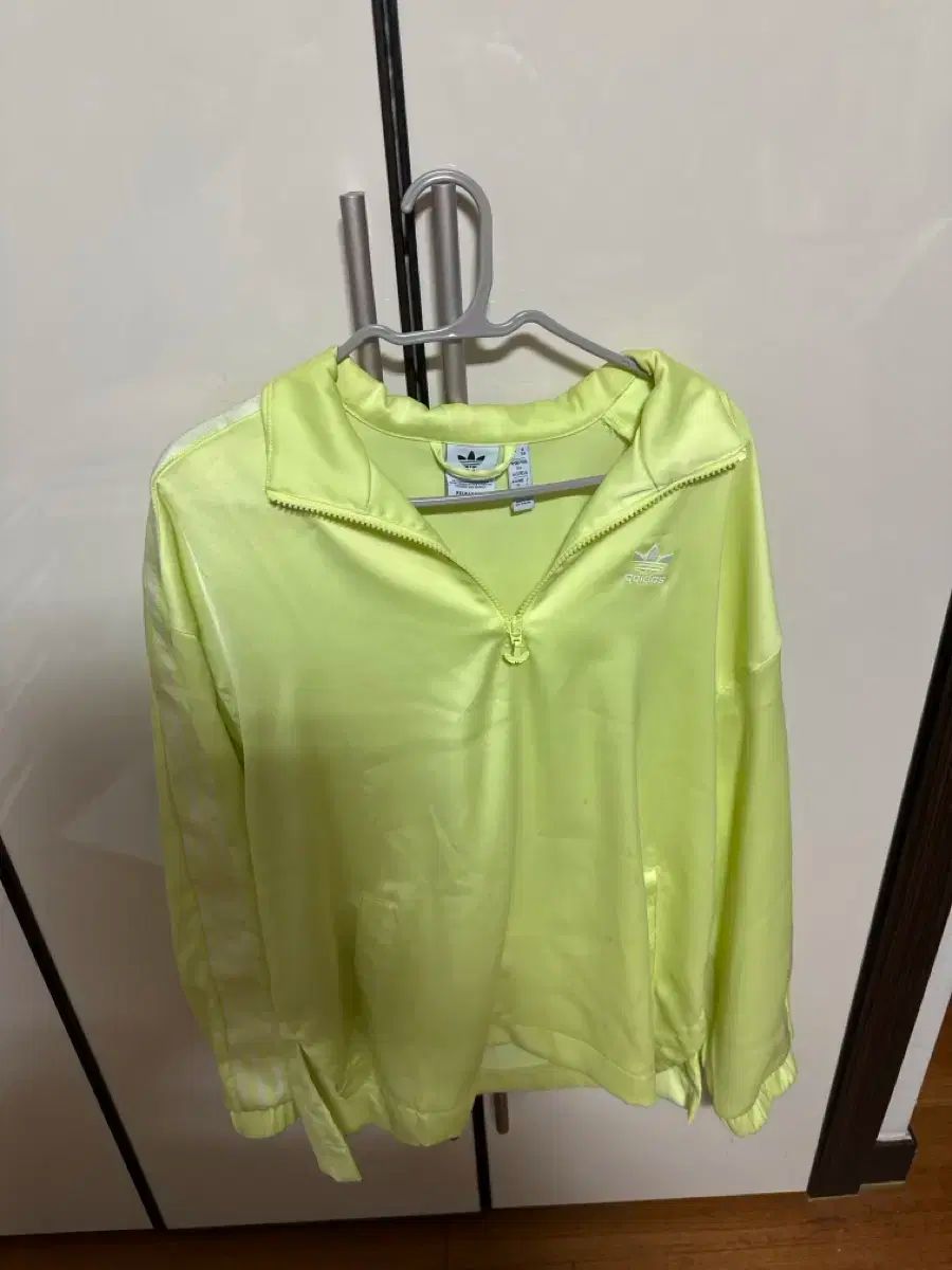 adidas アディダス ハーフジップ シャツ ライム
