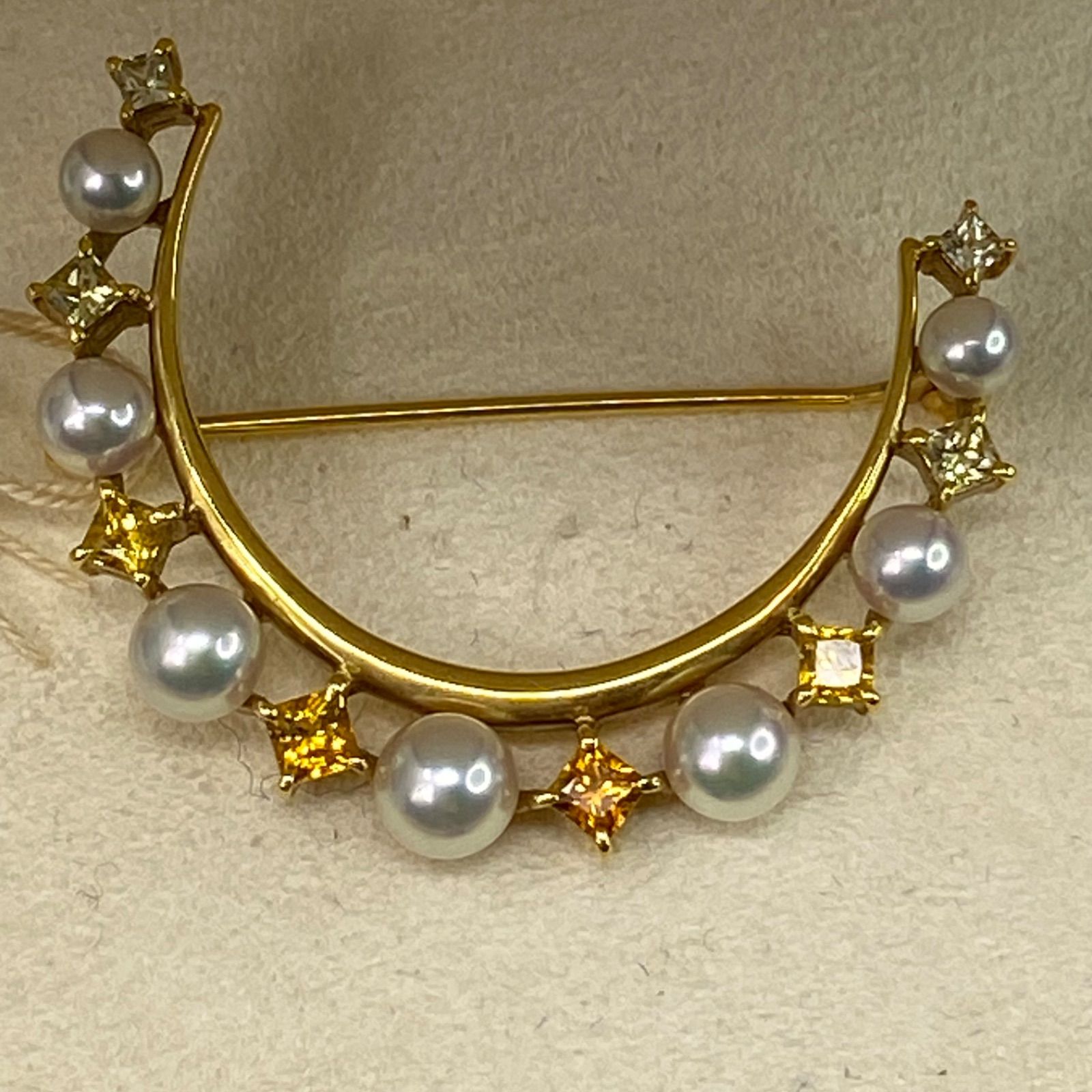 mikimoto ミキモト 御木本 used k18YG 18金 AU750 天然シトリン 養殖 